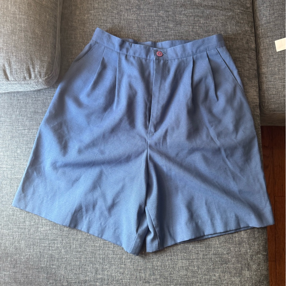 Blue High-Waisted Shorts